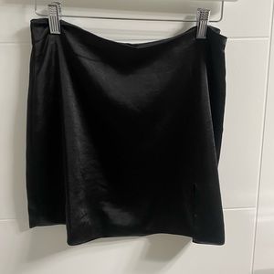 Oak & Fort black silk mini skirt